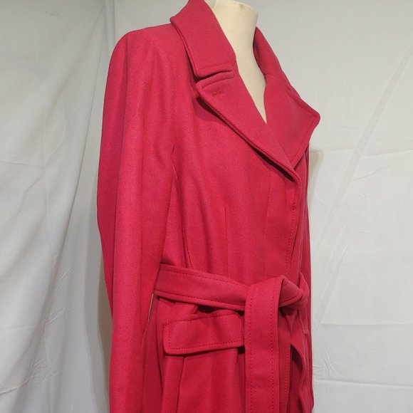 KATE SPADE NEW YORK - Women's Belted Wrap Coat, Bright Red, X-Large - Picture 3 of 10